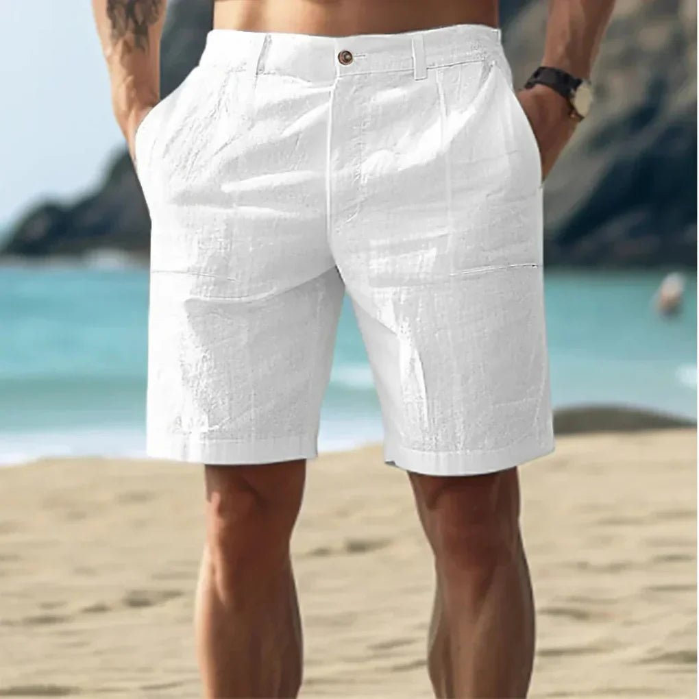 Comfortabel linnen herenshorts