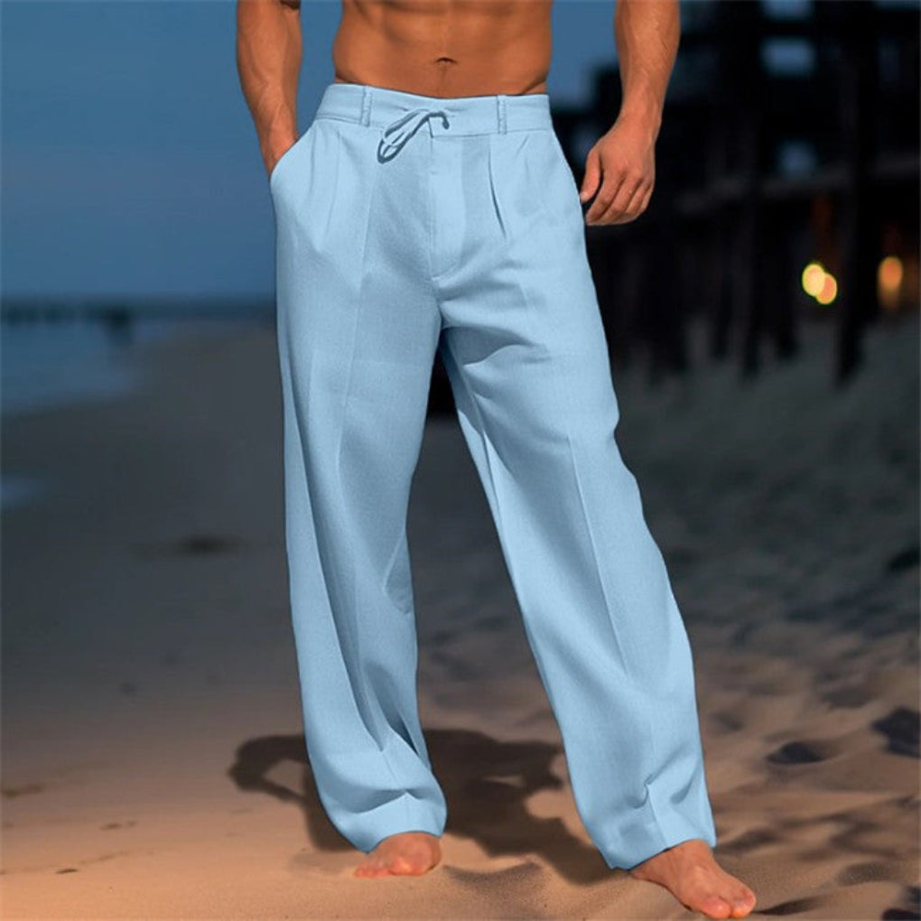 Linnen Relaxed Fit Trekkoord Broek