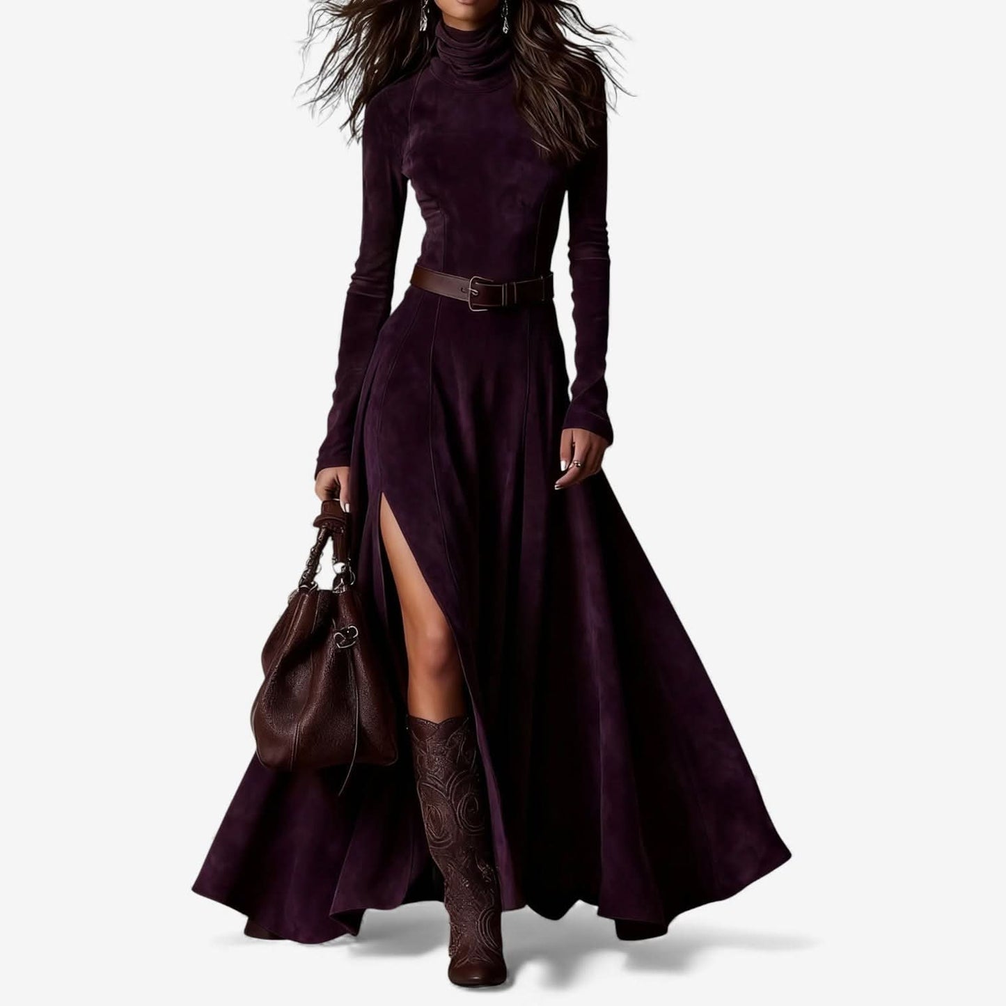 SANNE™ | Lange Jurk met Elegante Taille en Vloeiende Beweging voor Dag en Avond