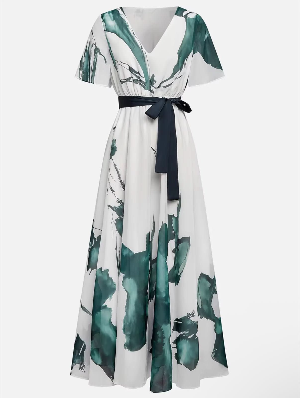 SERENA | Lange Jurk die je Look Transformeert met Elegantie en Artistieke Flair