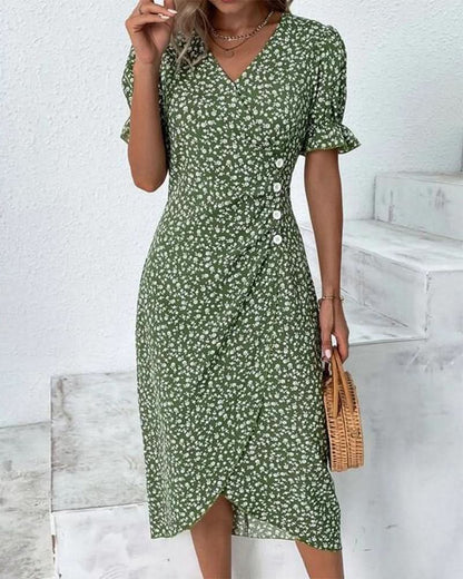 Sophie | Elegante en Comfortabele Midi Jurk met Bloemenprint