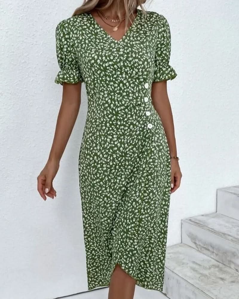 Sophie | Elegante en Comfortabele Midi Jurk met Bloemenprint