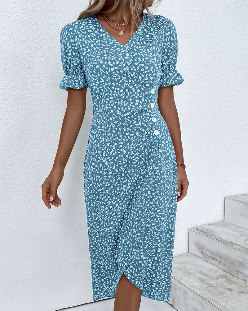 Sophie | Elegante en Comfortabele Midi Jurk met Bloemenprint
