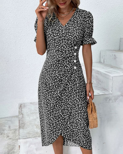 Sophie | Elegante en Comfortabele Midi Jurk met Bloemenprint