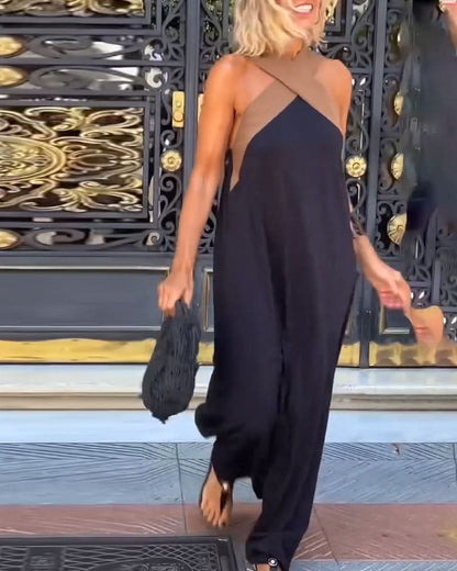 SIENNA | Elegante Jurk met Ontblote Rug en Modieuze Kraag