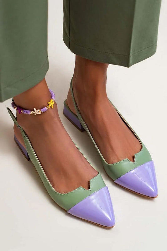 VITTORIA | Elegante ballerina's met punt en bicolore details voor een verfijnde stijl