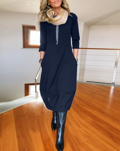 VALENTINA | Elegante Maxi Jurk die het Silhouet Verfijnt en Dagelijks Comfort Biedt