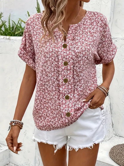 Jamie | Dames Bloemen Knoop Voor Casual Top