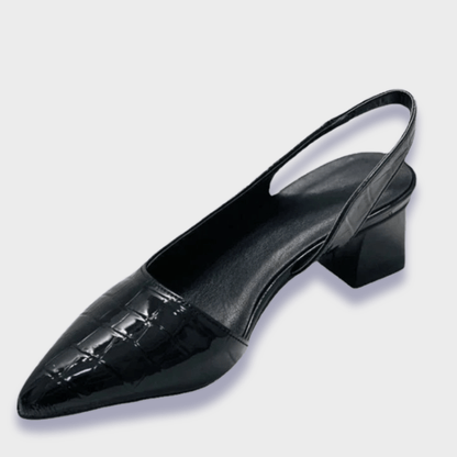 Elisabetta | Elegante Orthopedische Schoenen met Middelhoge Hak en Krokodillenprint voor de Hele Dag