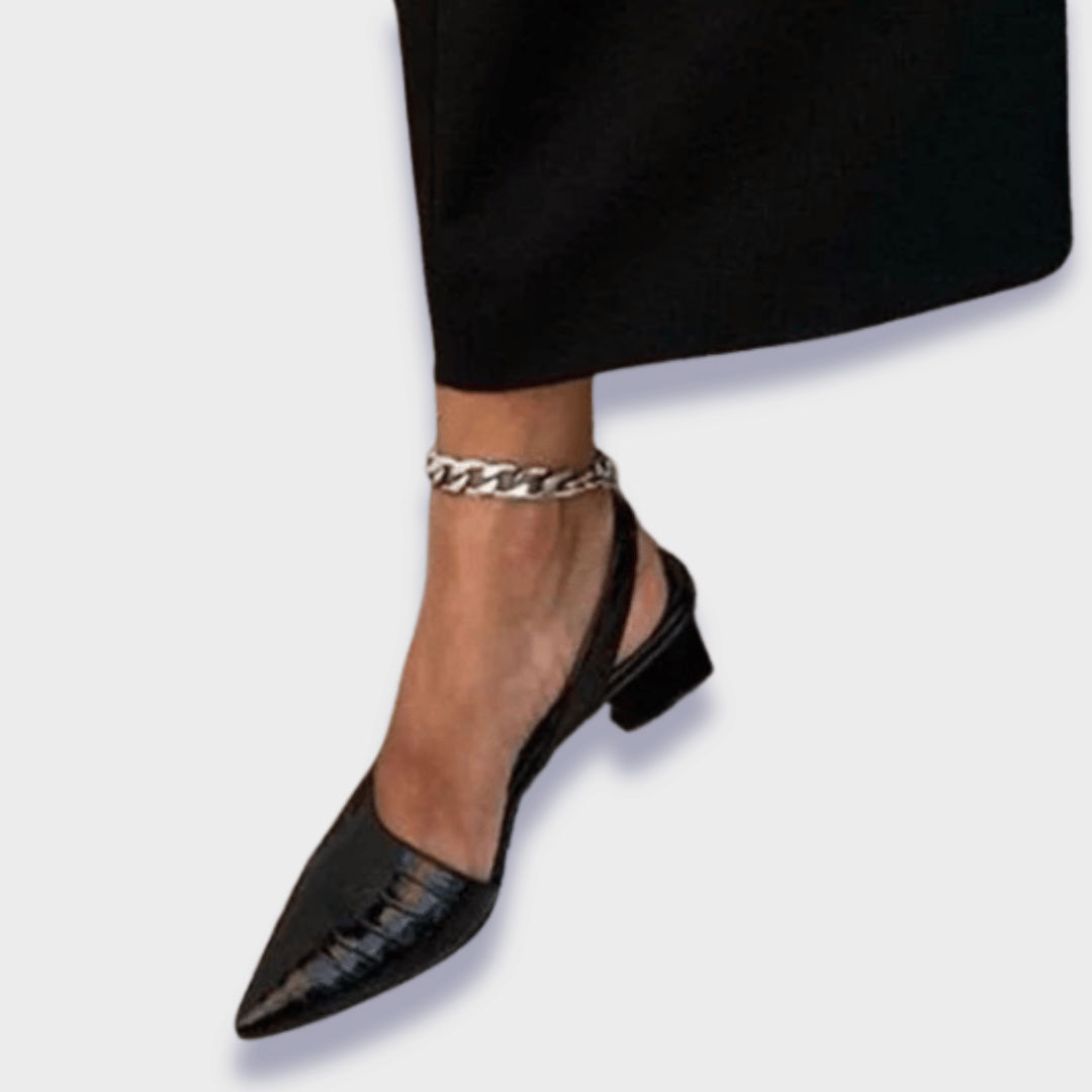 Elisabetta | Elegante Orthopedische Schoenen met Middelhoge Hak en Krokodillenprint voor de Hele Dag