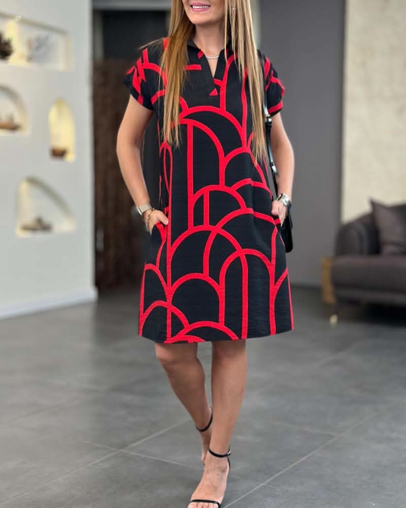 Vittoria | Elegante Midi Jurk met Korte Mouwen