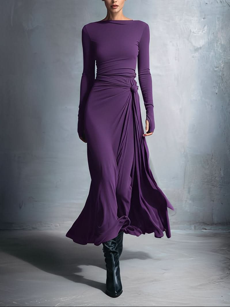 MARIT™ | Maxi Jurk met Tailleaccent en Vloeiende Elegantie voor Tijdloze Avonden