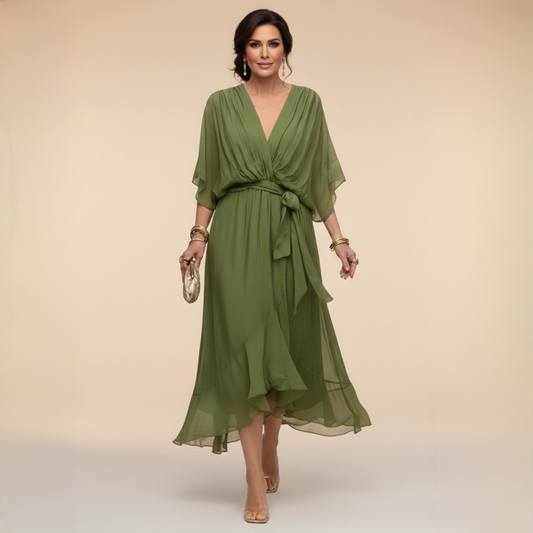 LOTTIE | Elegante V-hals Jurk voor Tijdloze Klasse