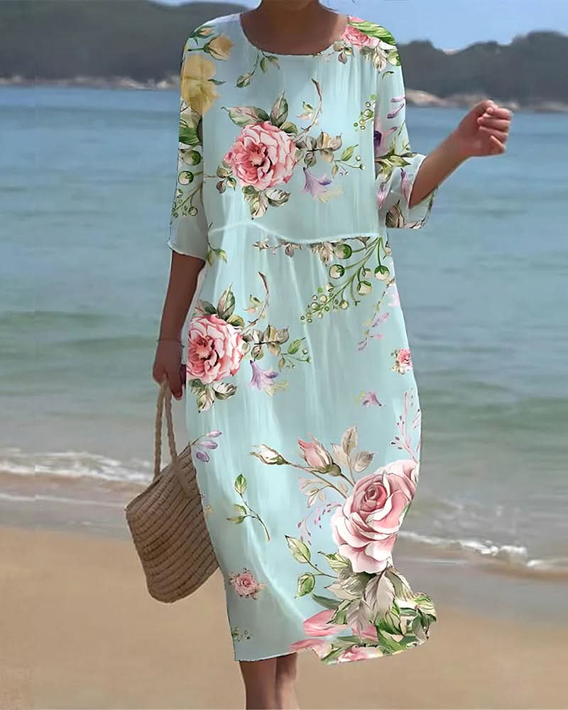 Annalisa | Elegante en Comfortabele Bloemenjurk voor Zonnige Dagen
