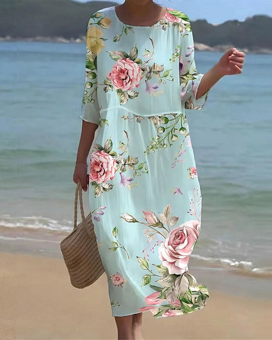 Annalisa | Elegante en Comfortabele Bloemenjurk voor Zonnige Dagen