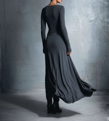 MARIT™ | Maxi Jurk met Tailleaccent en Vloeiende Elegantie voor Tijdloze Avonden