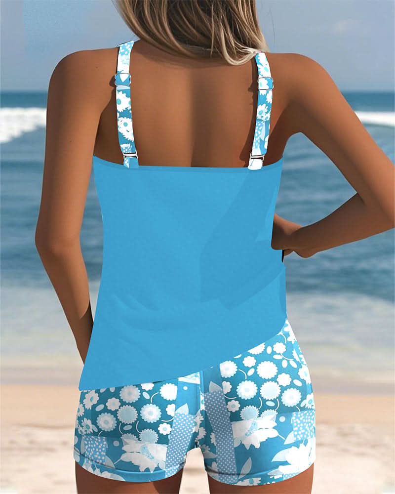 SABRINA | Tweedelig Badpak met Comfortabele Pasvorm en Bloemig Strandstijl