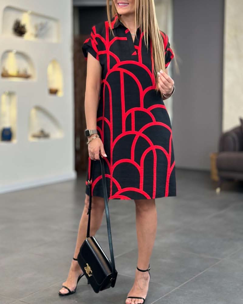 Vittoria | Elegante Midi Jurk met Korte Mouwen