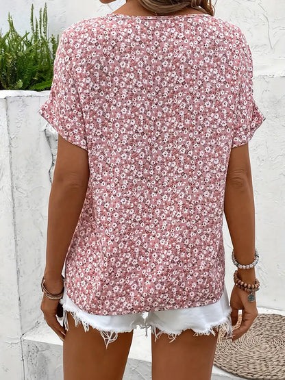 Jamie | Dames Bloemen Knoop Voor Casual Top