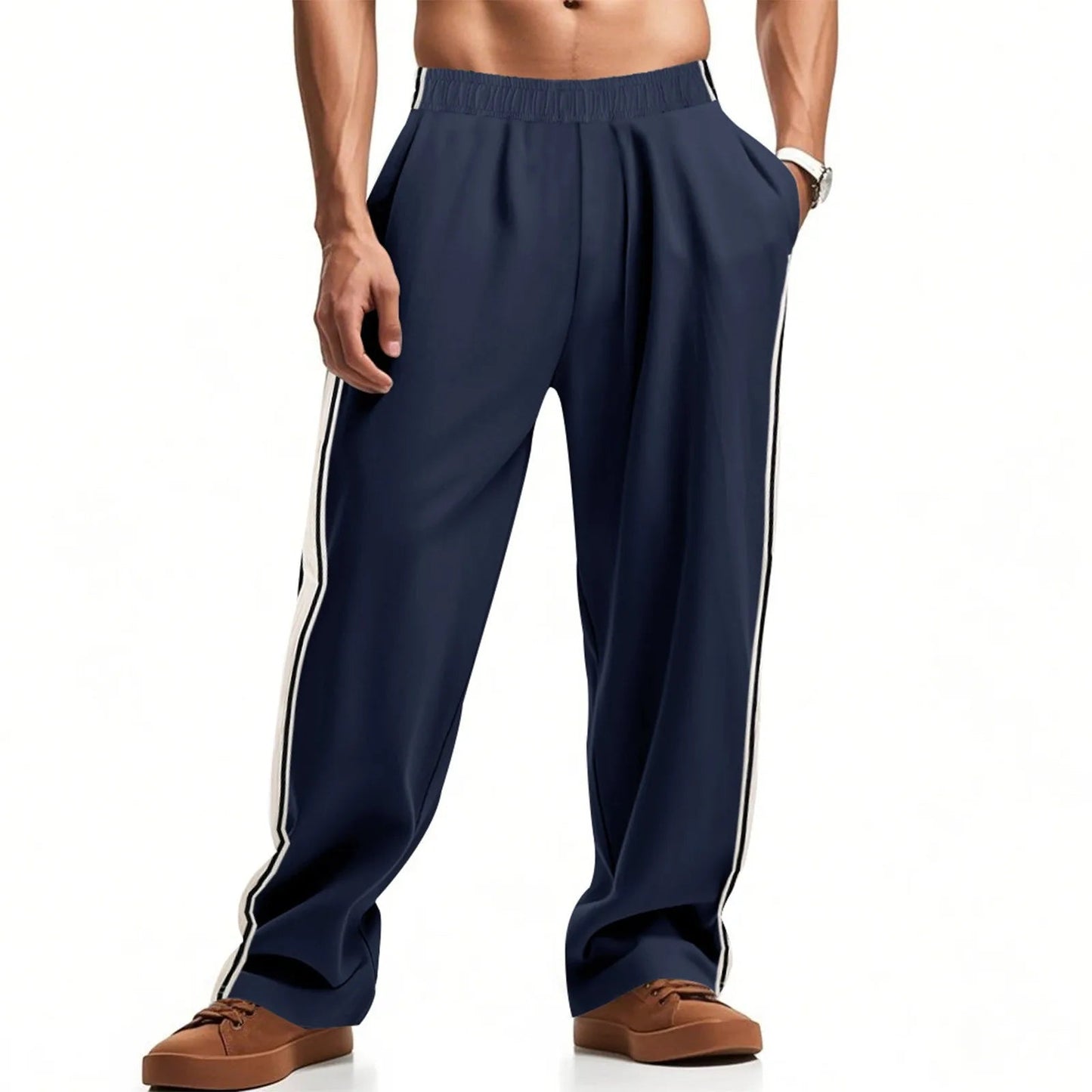 Comfortabel Sweatpants met Rits en Elastische Taille voor Heren