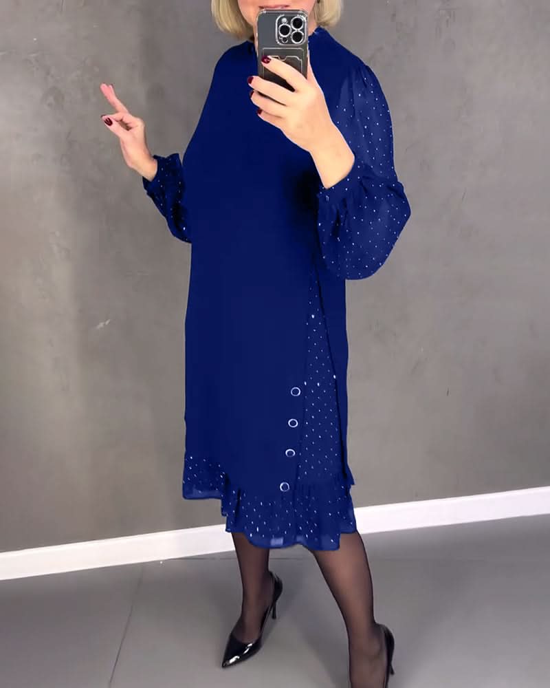 ELIANA | Elegante Jurk met Transparante Mouwen en Flatterende Snit voor Herfstgelegenheden