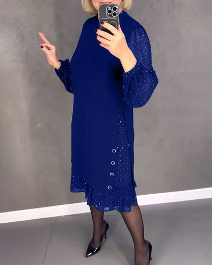 ELIANA | Elegante Jurk met Transparante Mouwen en Flatterende Snit voor Herfstgelegenheden