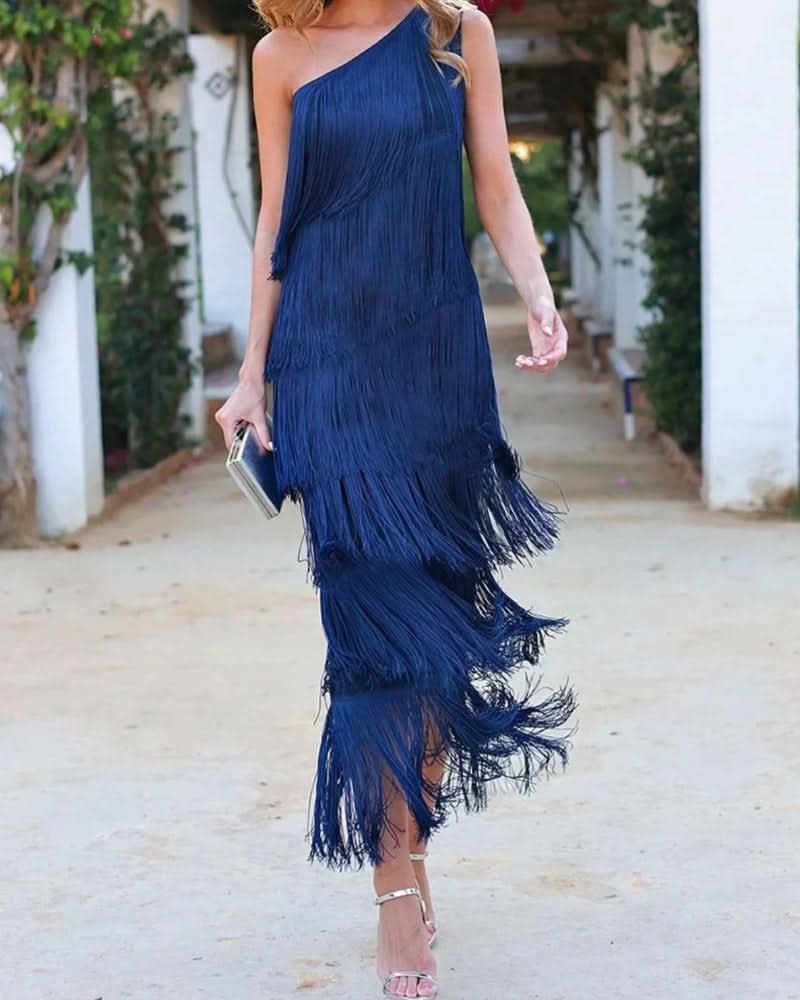 Lauren | Elegante en Verfijnde Jurk met Franje