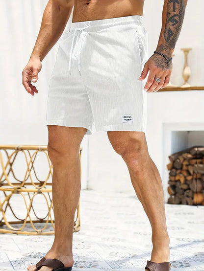 Heren Katoenlook Corduroy Zomershorts