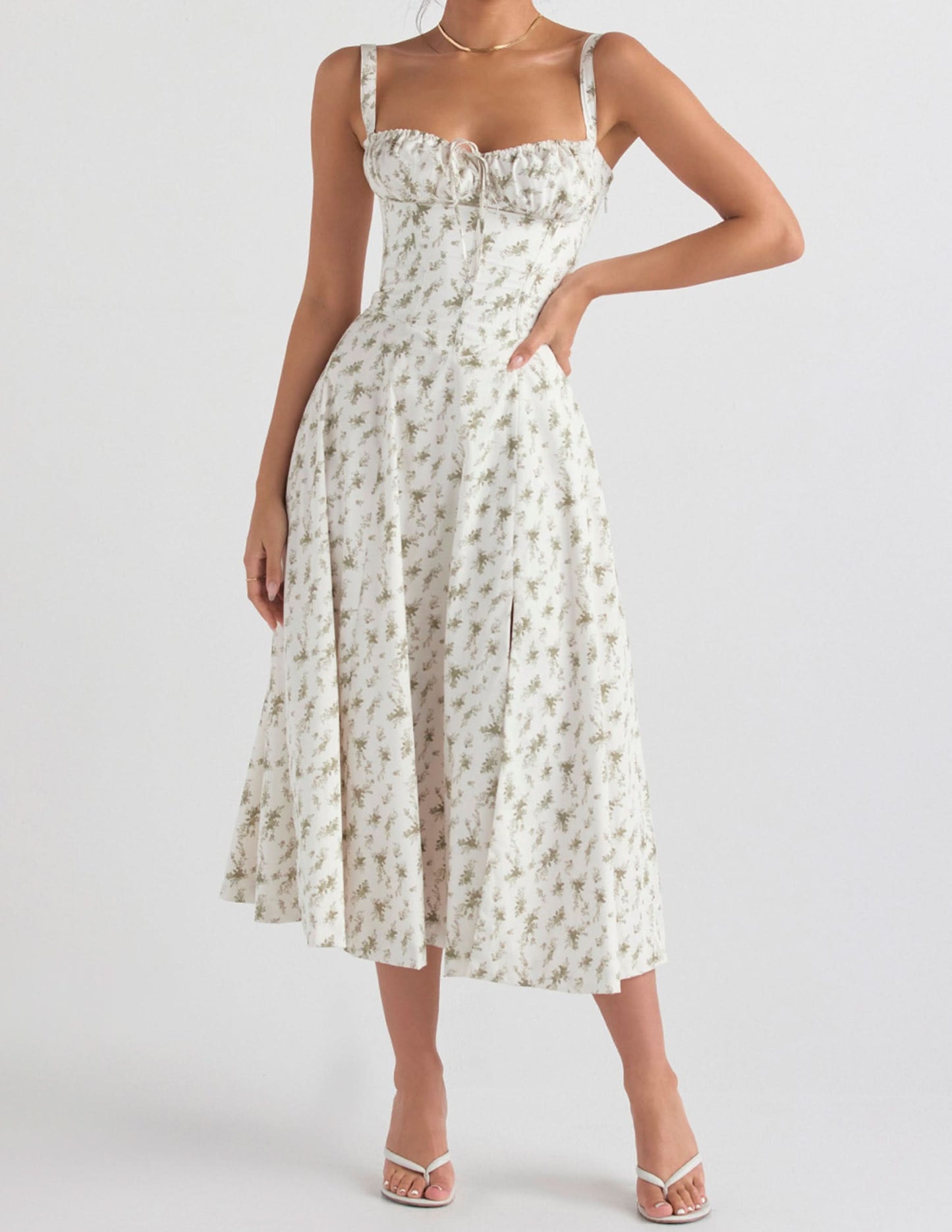 Zigzag shirtjurk met rozenprint