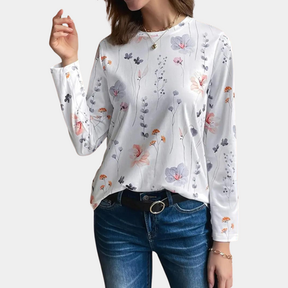 Isabelle™ Dames Longsleeve met Bloemenprint