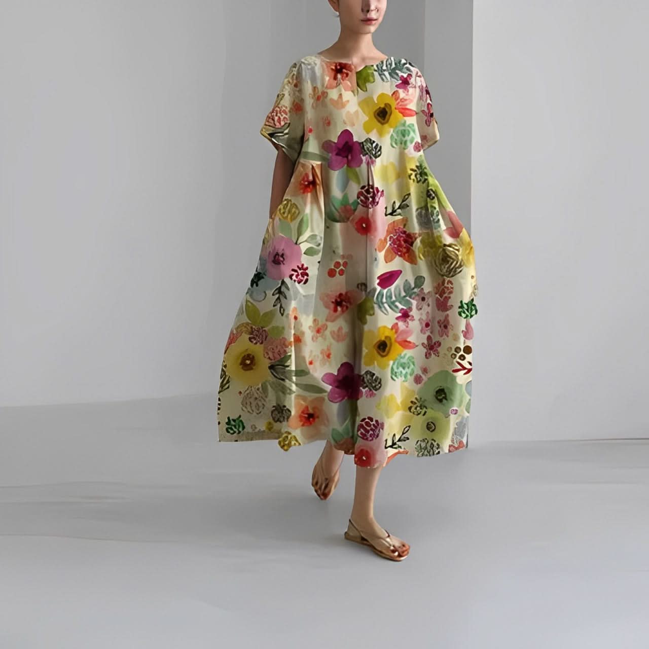 CÉLESTINE | Bohemian Bloemenjurk voor een Natuurlijke en Romantische Stijl