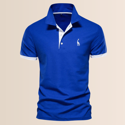 Heren katoenen poloshirt met opstaande kraag