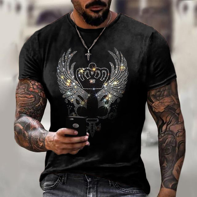 Slim-fit Pailletten T-Shirt voor Heren