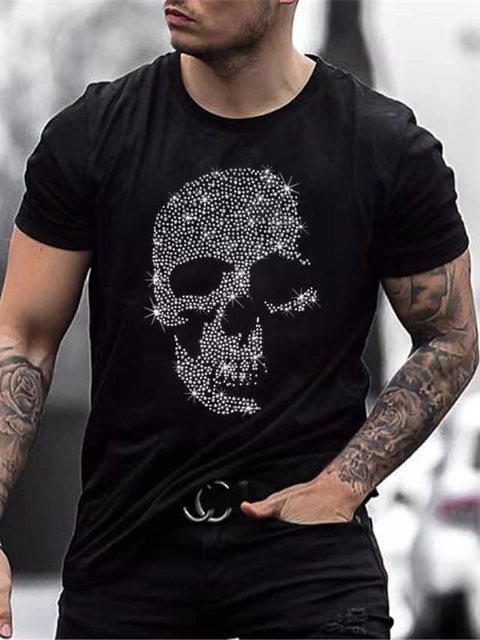 Slim-fit Pailletten T-Shirt voor Heren