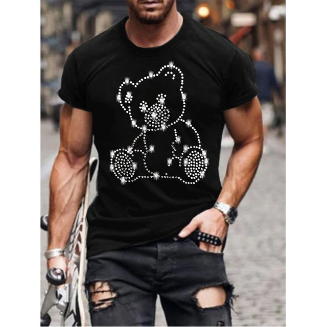 Slim-fit Pailletten T-Shirt voor Heren