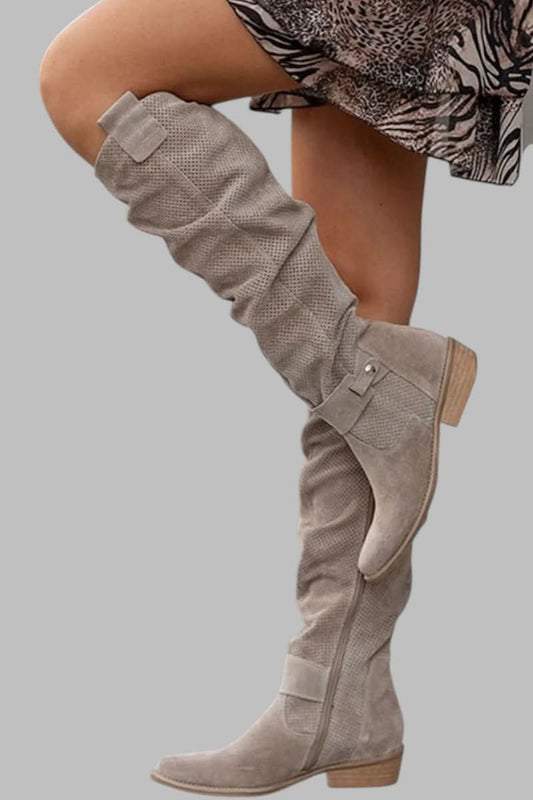 VIOLETTA | Elegante Knielaarzen met Dagelijks Comfort en Boho Chic Stijl