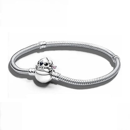 Sterling Silver Mickey Shell Charm Bracelet