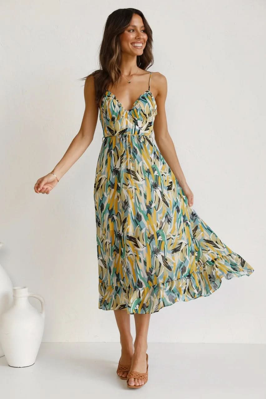 GABRIELLA | Gedrukt Zomerjurk met Frisse Comfort en Zonnige Stijl voor Vrije Dagen