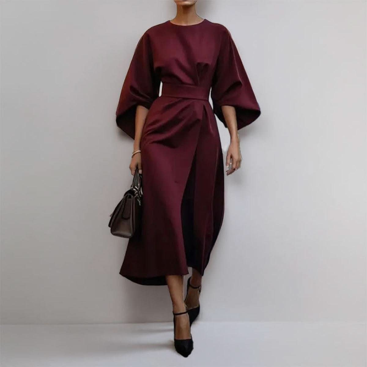 VIVIENNE | Elegante Kimono Maxi Jurk met Accenttaille