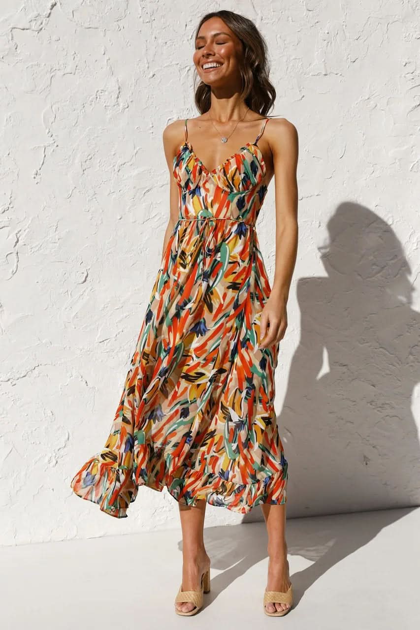 GABRIELLA | Gedrukt Zomerjurk met Frisse Comfort en Zonnige Stijl voor Vrije Dagen