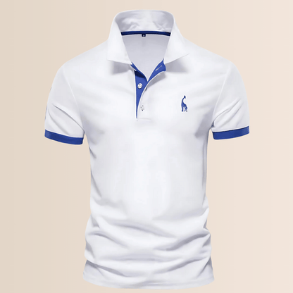 Heren katoenen poloshirt met opstaande kraag