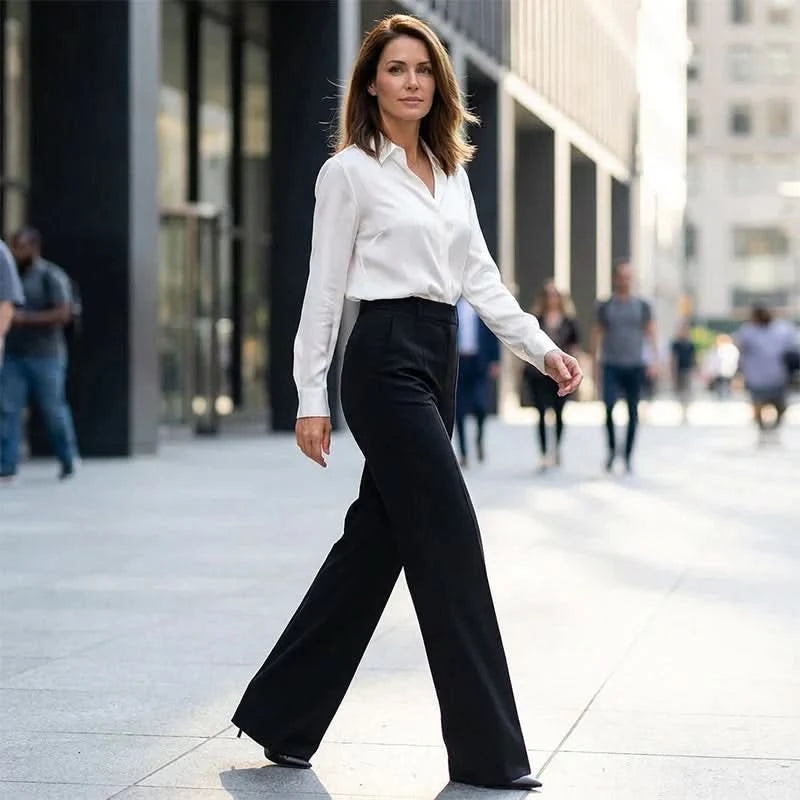 ELINORA | Chic hoge taillebroek met flatterende pasvorm voor werk en elegante momenten