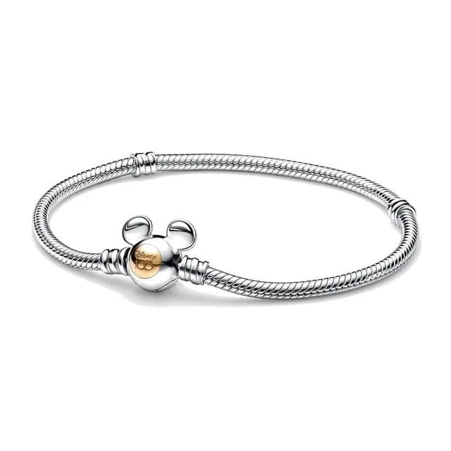 Sterling Silver Mickey Shell Charm Bracelet