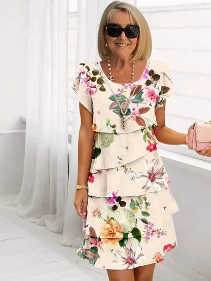 GIOIA | Lange Bloemenjurk met Een Flatterende en Elegante Pasvorm