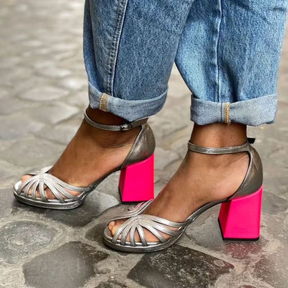 Marcella™ | Sandalen met Glanzende Hak