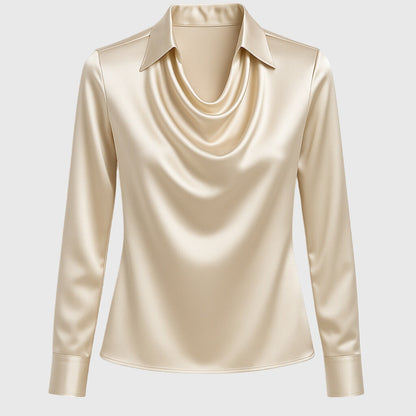Athena | Dames Top met Watervalhals en Lange Mouwen