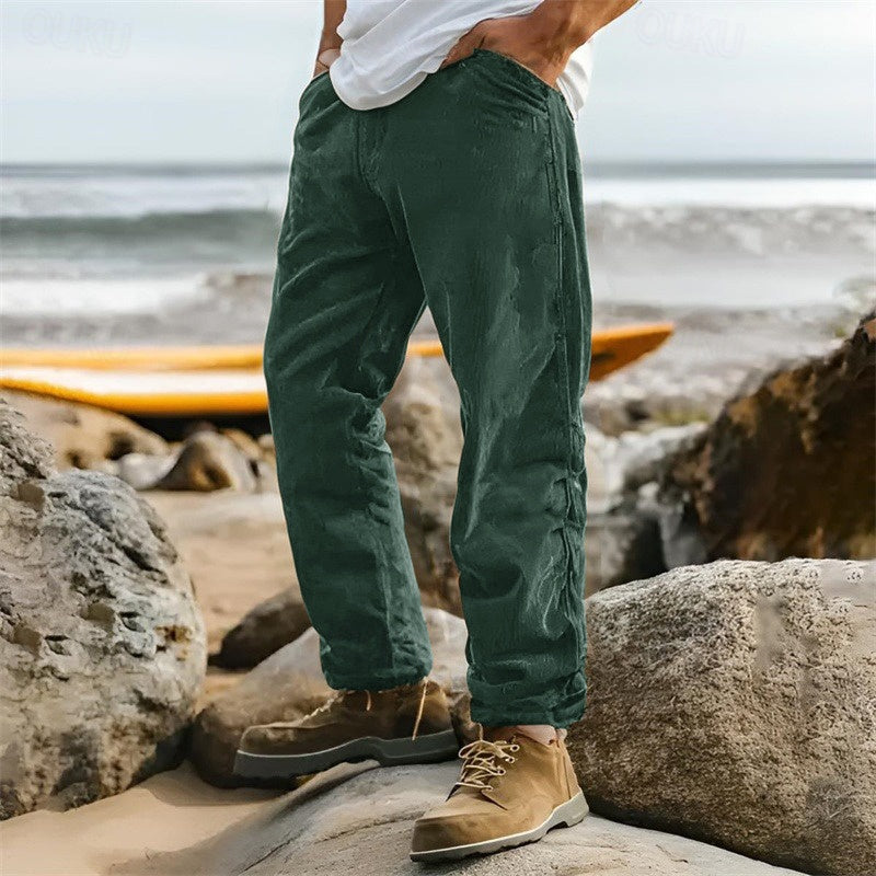 Corduroy Herenbroek met Straight Fit
