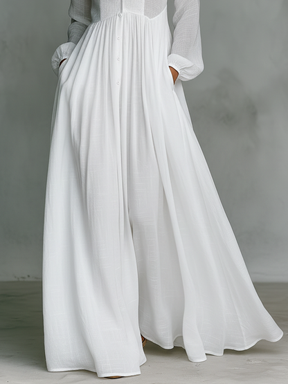 Elisa™ | Maxi Jurk met Tijdloze Elegantie en Flatterende Valling voor Elke Dag