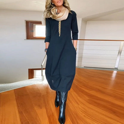 VALENTINA | Elegante Maxi Jurk die het Silhouet Verfijnt en Dagelijks Comfort Biedt