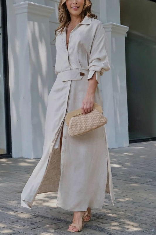 ELISABETTA | Maxidress Elegante met V-hals en Vloeiende Snit voor de Chic Zomer